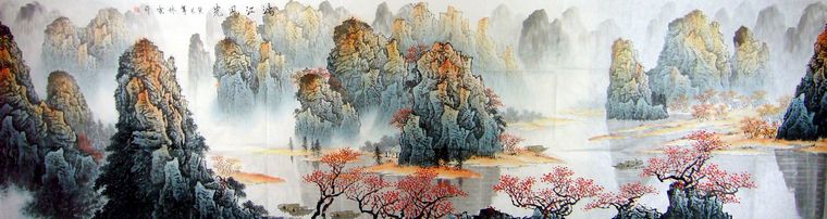 巨幅漓江山水画